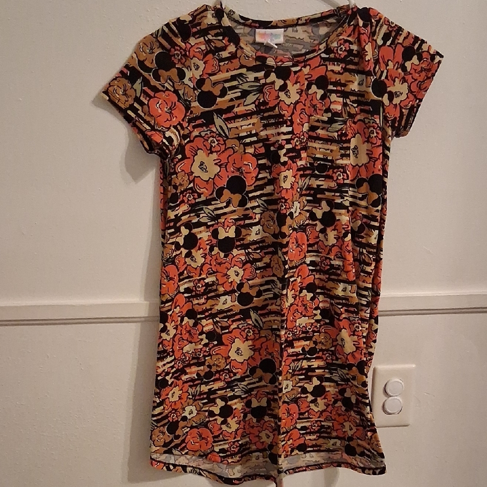 LuLaRoe Kids Dress with Floral Pattern in Red and Black